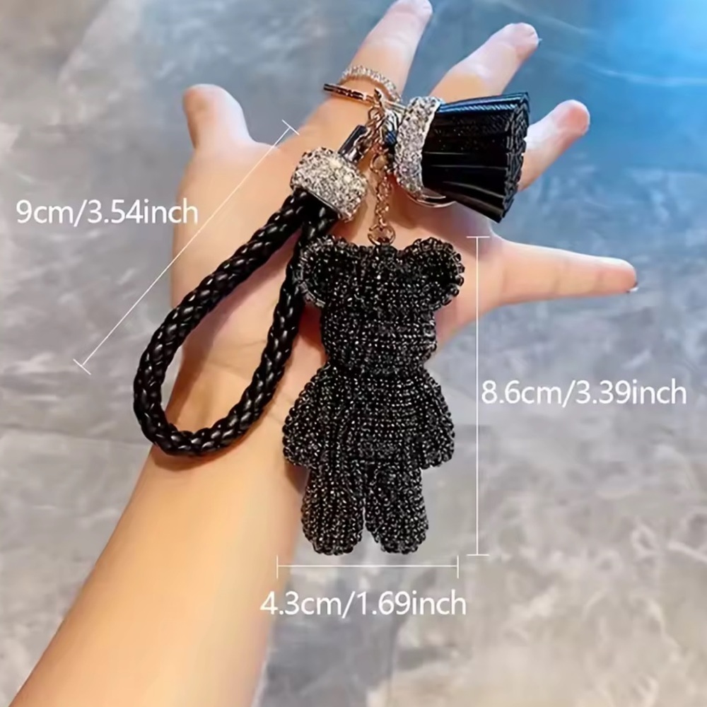 Rhinestone Bear Keychain Charm - Picture 5 of 7